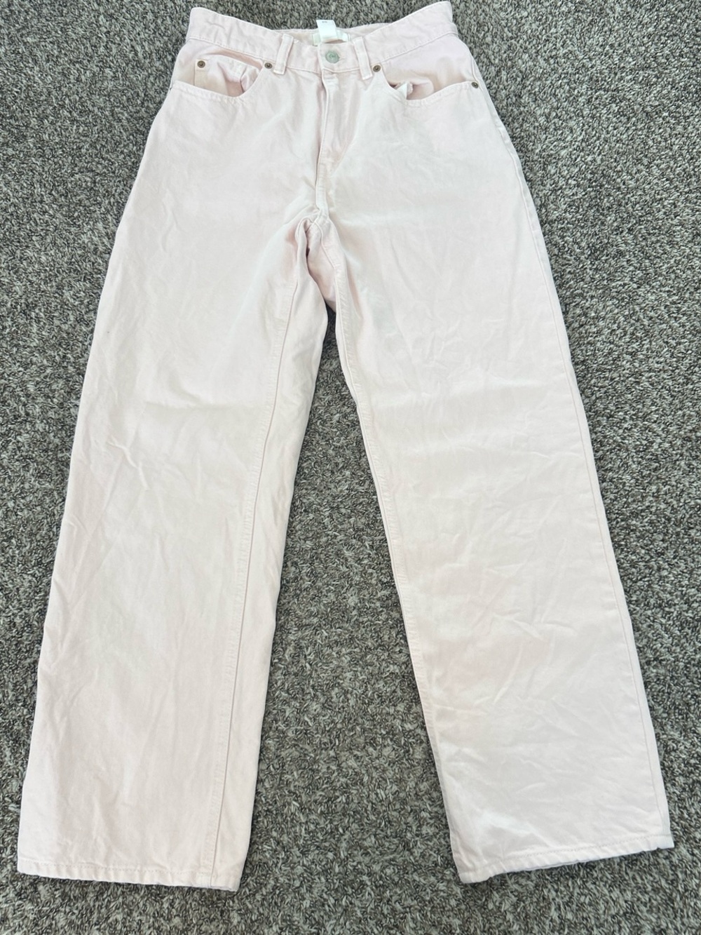 H&M Light Pink Straight-Leg Jeans